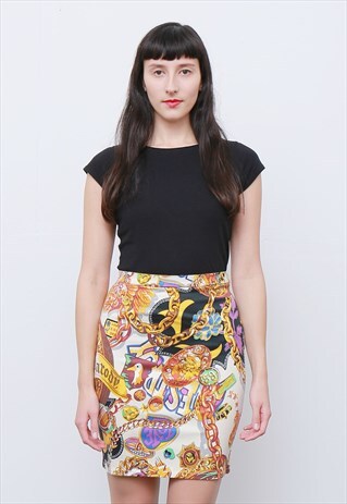 RARE 90'S VINTAGE JUNGLE KENZO PRINT MINI SKIRT