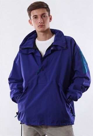 VINTAGE NORTH FACE GORE TEX STOWAWAY SHELL 90S BLUE PULLOVER