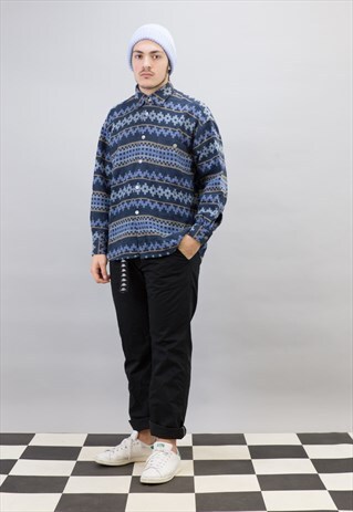 VINTAGE "GET IT ALL" AZTEC PATTERN SHIRT