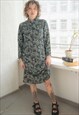 Vintage 60's Authentic Multicolour Midi Long Sleeved Dress