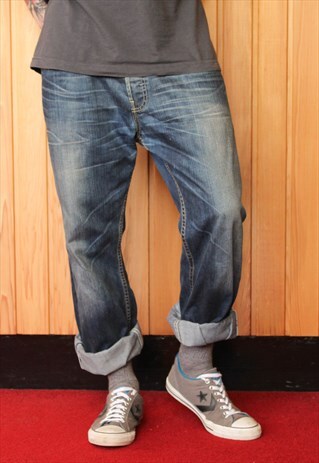 VINTAGE BLUE LEVI'S 512 RIPPED JEANS