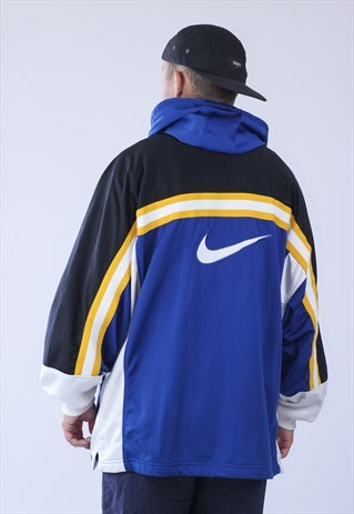 VINTAGE MENS NIKE COURT BIG LOGO TRACK TOP HOODED JACKET