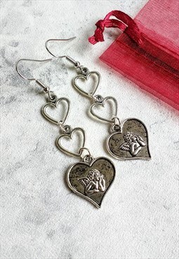 Cupid Heart Trickle Earrings