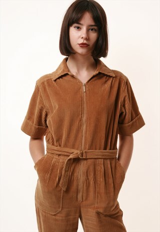 90S VINTAGE CORDUROY PLAYSUIT JUMPSUIT 1169