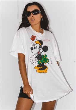 Vintage 90s Cartoon Minnie Mouse Printed Graphic T-shirt