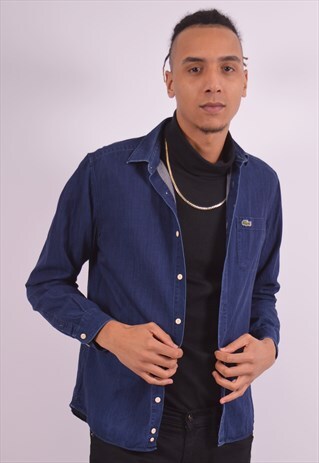 VINTAGE LACOSTE DENIM SHIRT NAVY BLUE