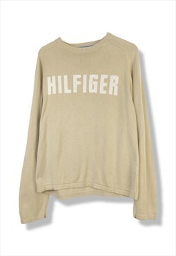 Vintage Tommy Hilfiger Jumper Big logo in Beige L