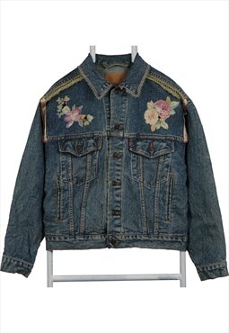 Vintage 90's Levi's Denim Jacket Flower Rework Button Up