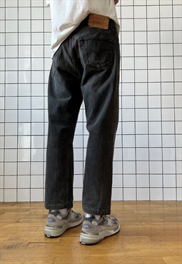 Vintage LEVIS 501 Jeans Cropped Pants 90s Washed Grey