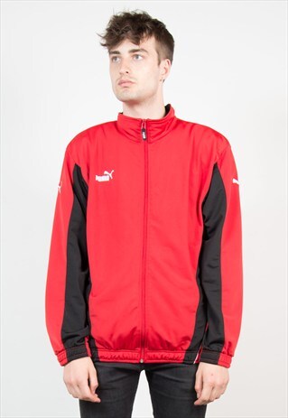 90'S RED PUMA SHELL TRACKSUIT JACKET