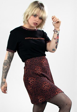 'RIOT GIRL' ANIMAL PRINT UTILITY SKIRT