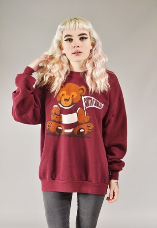 VINTAGE SOUTH CAROLINA BEAR SWEATSHIRT BURGUNDY