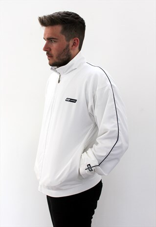 90'S WHITE RETRO TRACK JACKET