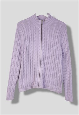 Vintage LL.Bean Cardigan Zipped in Purple M