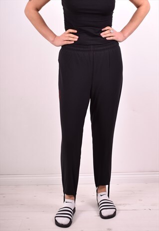 ELLESSE WOMENS VINTAGE CAPRI TRACKSUIT TROUSERS W28 L23 BLAC