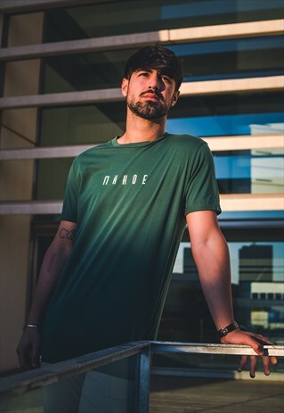 BOTTLE GREEN FLOCKED MAHOE T-SHIRT