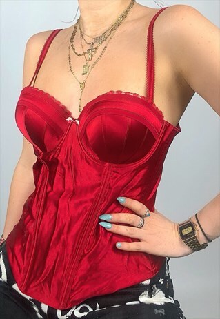 RED Y2K BUSTIER TOP - PERFECT FOR HALLOWEEN