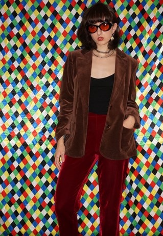 VINTAGE 70'S BROWN VELVET JACKET