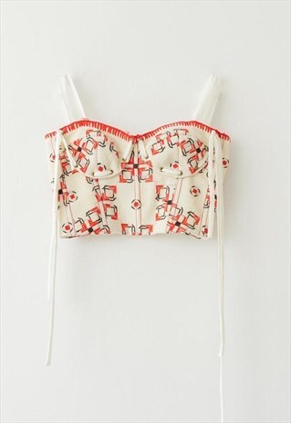 Up-cycled traditional Romanian fabric bralette