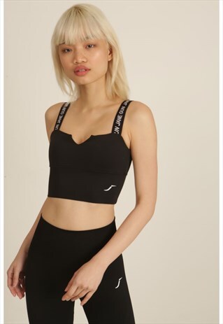 BLACK V-CUT FLEX SPORTS BRA