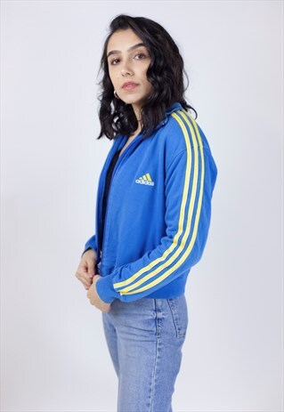 VINTAGE ADIDAS 90'S BLUE/YELLOW SPORTS JACKET