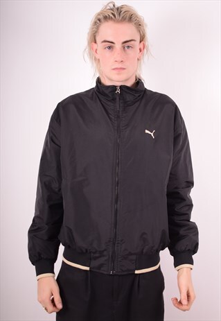 PUMA MENS VINTAGE JACKET MEDIUM BLACK 90S