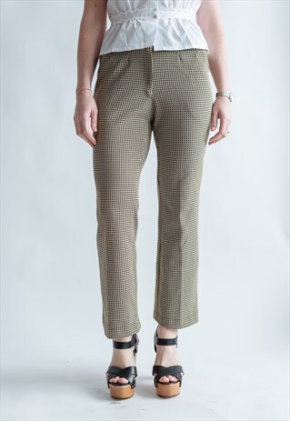 VINTAGE 80S BROWN CROP SUIT TROUSERS