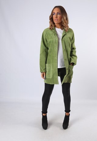 SUEDE LEATHER JACKET VINTAGE UK 14 (APBV)