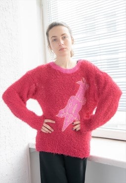 Vintage 80's Funky Jumper In Pink