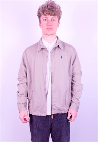 VINTAGE RALPH LAUREN HARRINGTON JACKET IN BEIGE XL