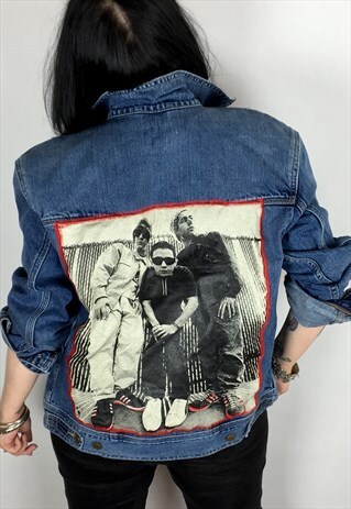 BEASTIE BOYS PATCH REWORKED DENIM JACKET SIZE MEDIUM