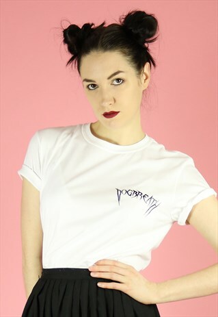 DOGBREATH METAL LOGO - BLACK ON WHITE BREAST