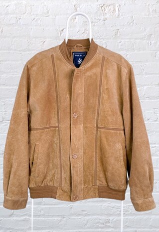 VINTAGE TORELLI GENUINE LEATHER JACKET TAN BEIGE LARGE