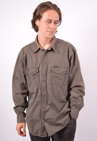 VINTAGE WRANGLER DENIM SHIRT KHAKI
