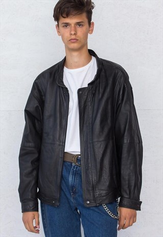 VINTAGE BLACK LEATHER JACKET