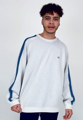 VINTAGE 90'S ELLESSE WHITE AND BLUE JUMPER