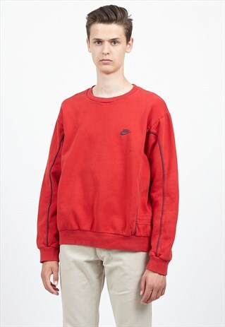 VINTAGE RED NIKE CREW NECK PULLOVER SWEATSHIRT