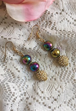 CIRQUE DU SOLEIL SWAROVSKI CRYSTAL RAINBOW DROP EARRINGS