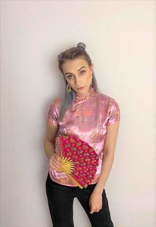 VINTAGE 90S PINK DRAGON BLOUSE