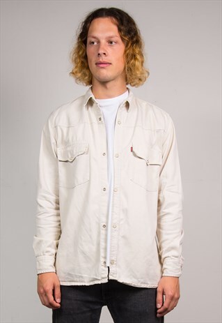 VINTAGE 90'S CREAM LEVI'S DENIM SHIRT