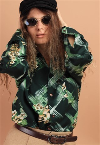 VINTAGE 80S TRIUMPH FLORAL PATTERN SHIRT