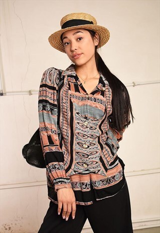 90'S RETRO BOHO PARIS CHIC FESTIVAL SHIRT TOP