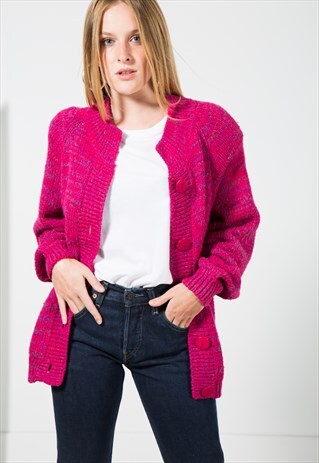 VINTAGE 80S KNIT CARDIGAN / S0108