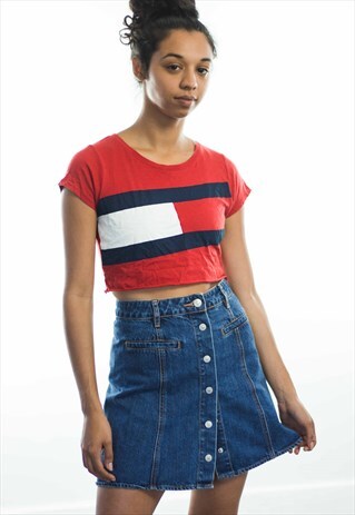 NEW TOMMY HILFIGER LOGO REWORKED CROP TOP 90S X 1.9