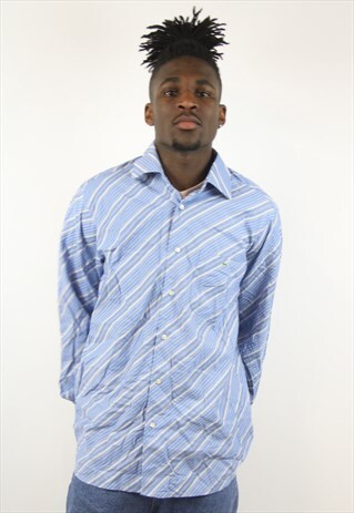 VINTAGE LACOSTE BLUE PATTERNED SHIRT