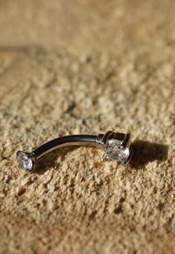 Clear Surgical Steel Internally Threaded Belly Ring