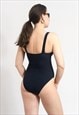 VINTAGE ONE PIECE SWIMSUIT IN BLACK LYCRA PADDED CUP BRA