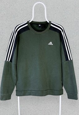 Adidas Green Sweatshirt Striped Pullover Mens XS