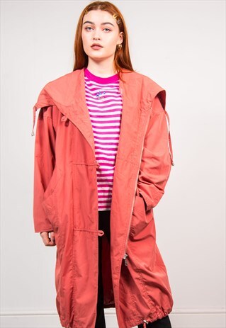 VINTAGE 90'S SALMON PINK OVERSIZED ANORAK STYLE JACKET
