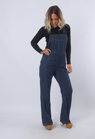 DUNGAREES TALL FLARE BOOT CUT VINTAGE DENIM DARK 90'S (EX5B)